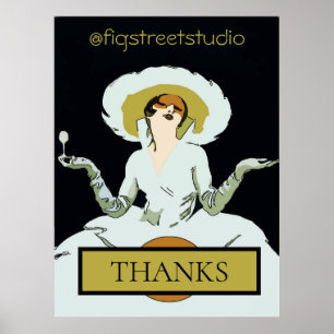 Voeg de Stijldame van de Tekst toe, teken Poster