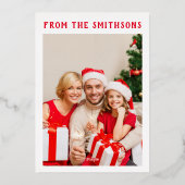 Voeg de tekening en de foto van uw Kind toe aan aa Folie Feestdagenkaart (Achterkant)