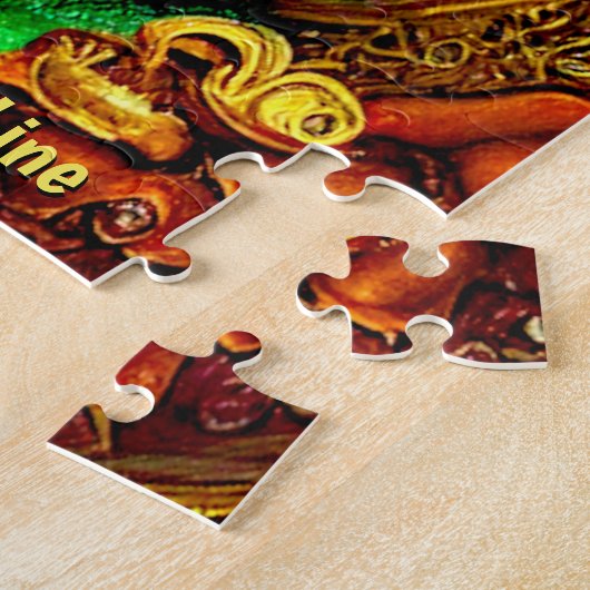 Voeg de Tekst van de Naam, Bejewelde Kat met Witte Legpuzzel (Zijkant)