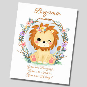 Voeg de Tekst van de Naam, de Leeuw van de Baby en Poster