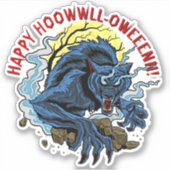Voeg de Tekst van de Naam, het Tevreden Howl-tusse Sticker (Voorkant)