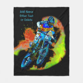 Voeg de Tekst van de Naam (of Schrapping) toe Moto Fleece Deken (Voorkant)