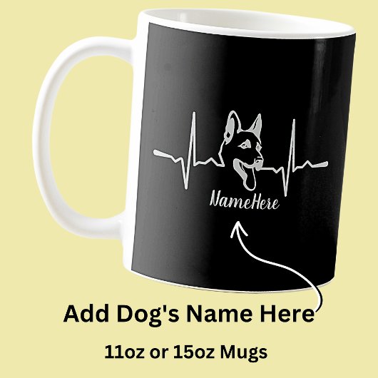 Voeg de Tekst van de Naam toe, de Duitse Sjeerhart Koffiemok