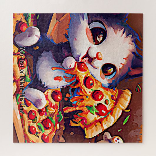 Voeg de Tekst van de Naam toe, Funny Cat Holding P Legpuzzel (Horizontaal)