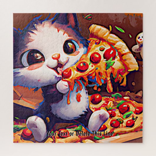 Voeg de Tekst van de Naam toe, Funny Cat Holding P Legpuzzel (Verticaal)