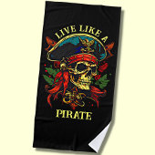 Voeg de Tekst van de Naam toe, Levend als Pirate o Strandlaken