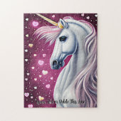 Voeg de Tekst van de Naam toe, Zilveren Mauve Unic Legpuzzel (Verticaal)