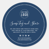 Voeg de Witte Grens van de Logo toe Breuk en deel  Ronde Sticker (Voorkant)