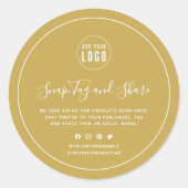 Voeg de Witte Grens van de Logo toe Breuk en deel  Ronde Sticker (Voorkant)