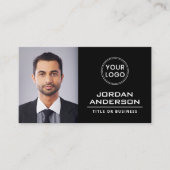 Voeg de zwarte professionele logo aangepaste foto  visitekaartje (Voorkant)