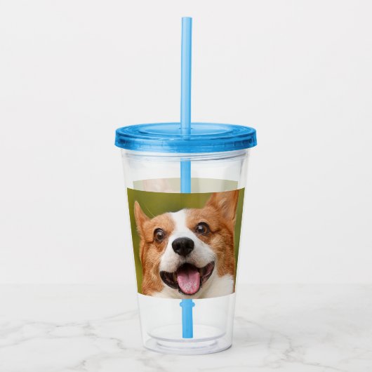 Voeg Dog Photo Personalized Gepersonaliseerd Acryl Drinkbeker (Voorkant)