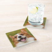 Voeg Dog Photo Personalized Gepersonaliseerd Glazen Onderzetter (Schuin)