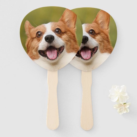 Voeg Dog Photo Personalized Gepersonaliseerd Handwaaier (Voorkant en achterkant)