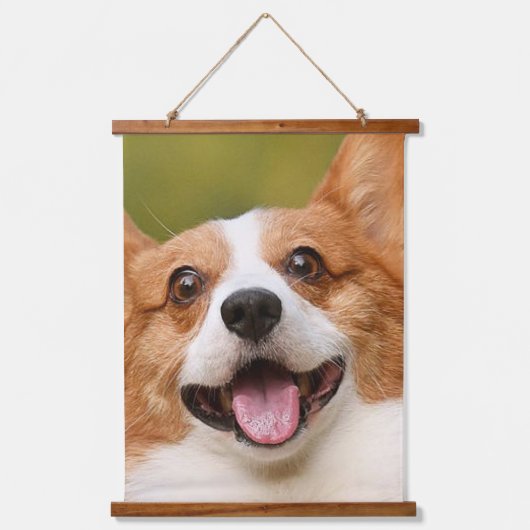 Voeg Dog Photo Personalized Gepersonaliseerd Hangend Wandkleed (Voorkant)