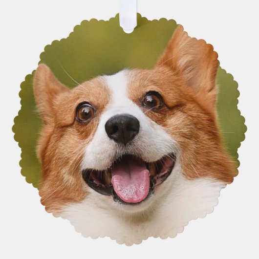 Voeg Dog Photo Personalized Gepersonaliseerd Ornament Kaart (Voorkant)