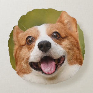 Voeg Dog Photo Personalized Gepersonaliseerd Rond Kussen