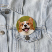 Voeg Dog Photo Personalized Gepersonaliseerd Ronde Button 7,6 Cm (In situ)
