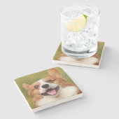 Voeg Dog Photo Personalized Gepersonaliseerd Stenen Onderzetter (Zijkant)