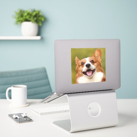 Voeg Dog Photo Personalized Gepersonaliseerd Sticker (Laptop op bureau)
