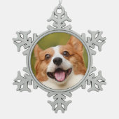 Voeg Dog Photo Personalized Gepersonaliseerd Tin Sneeuwvlok Ornament (Voorkant)