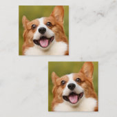 Voeg Dog Photo Personalized Gepersonaliseerd Vierkante Visitekaartje (Voorkant / Achterkant)