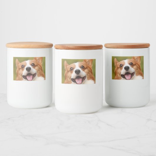 Voeg Dog Photo Personalized Gepersonaliseerd Voedselcontainer Etiket (Flessen)