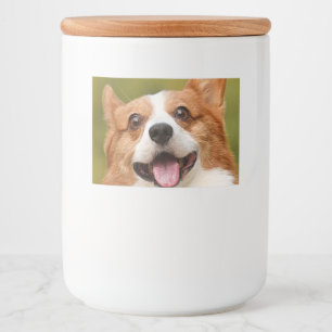 Voeg Dog Photo Personalized Gepersonaliseerd Voedselcontainer Etiket