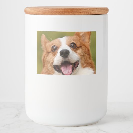 Voeg Dog Photo Personalized Gepersonaliseerd Voedselcontainer Etiket (Voorkant)