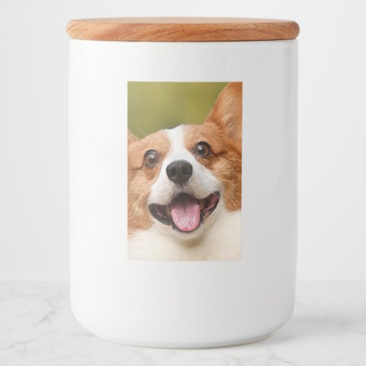 Voeg Dog Photo Personalized Gepersonaliseerd Voedselcontainer Etiket (Voorkant)