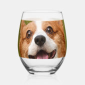 Voeg Dog Photo Personalized Gepersonaliseerd Wijnglas Zonder Voet (Achterkant)