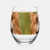 Voeg Dog Photo Personalized Gepersonaliseerd Wijnglas Zonder Voet (Links)