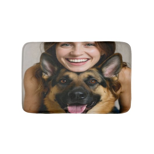 Voeg Duitse Herdershond Foto Toe Personaliseer Badmat (Voorkant)
