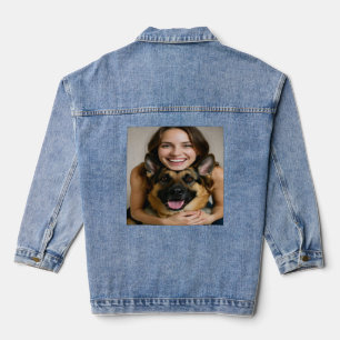 Voeg Duitse Herdershond Foto Toe Personaliseer Denim Jacket