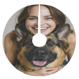 Voeg Duitse Herdershond Foto Toe Personaliseer Kerstboom Rok