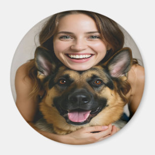 Voeg Duitse Herdershond Foto Toe Personaliseer Magneet