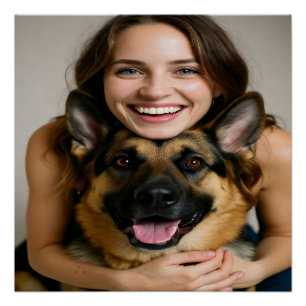 Voeg Duitse Herdershond Foto Toe Personaliseer Perfect Poster
