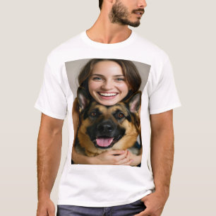 Voeg Duitse Herdershond Foto Toe Personaliseer T-shirt