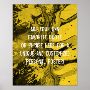 Voeg een aangepaste citaat toe Zwart marmer, Moste Poster