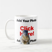 Voeg een aangepaste vierkante fotobom toe Voeg fot Koffiemok (Links)