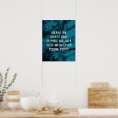 Voeg een aangepaste zwarte inktmozaïekblauw Citaat Poster (Keuken)