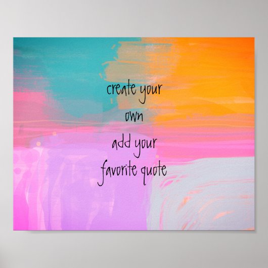 voeg een abstracte kleurrijke douane van de citaat poster (Voorkant)