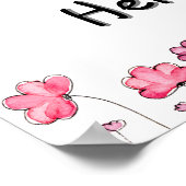 Voeg een achtergrondkleur en uw offerte toe! Roze  Poster (Hoek)