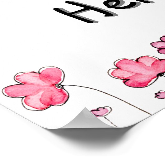 Voeg een achtergrondkleur en uw offerte toe! Roze  Poster (Hoek)