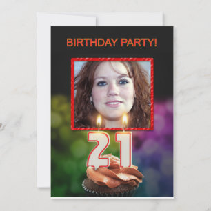 Voeg een afbeelding, 21e de partijuitnodiging van kaart