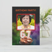 Voeg een afbeelding, 67e verjaardag uitnodiging to (Staand voorkant)