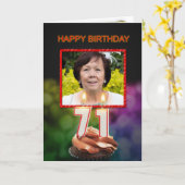 Voeg een afbeelding, 71stBirthday kaart met kaarse (Gele Bloem)