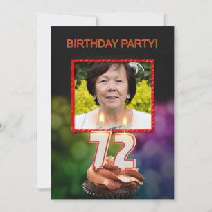 Voeg een afbeelding, 72e verjaardagsfeestje Uitnod Kaart