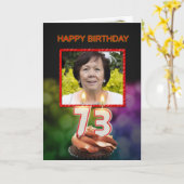 Voeg een afbeelding, 73e verjaardagskaart met kaar kaart (Gele Bloem)