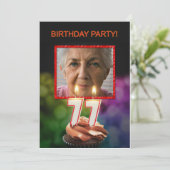 Voeg een afbeelding, 77e verjaardag uitnodiging to (Staand voorkant)