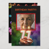 Voeg een afbeelding, 77e verjaardag uitnodiging to (Voorkant / Achterkant)